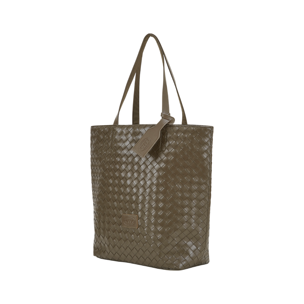 Shopper - Emily Laptop fake braided Olive