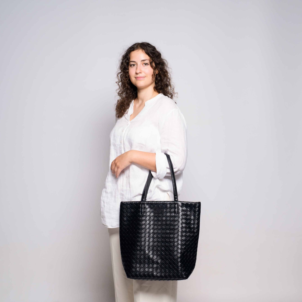 Shopper - Emily Laptop fake braided Black