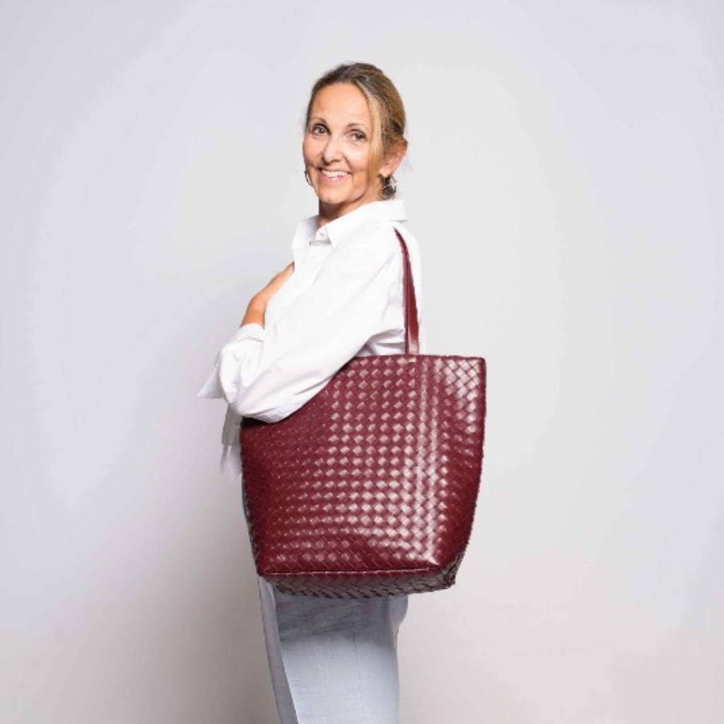 Shopper - Emily Laptop fake braided Bordeaux