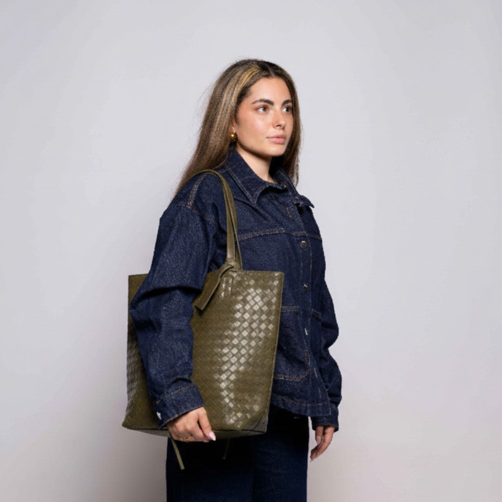 Emily Laptop Flechtoptik Olive