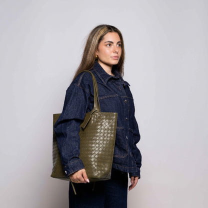 Emily Laptop Flechtoptik Olive